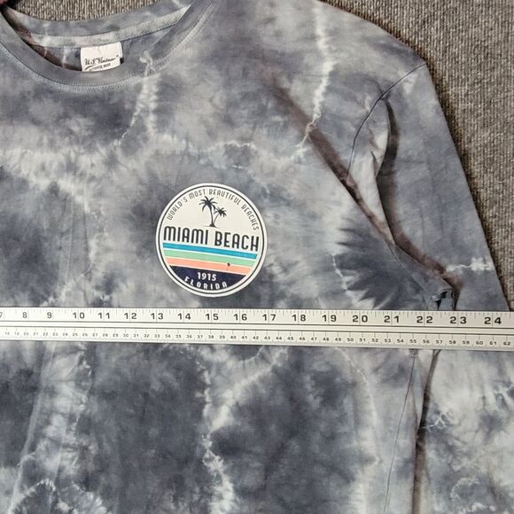 Miami Beach T-Shirt Mens XL Gray Tie Dye Worlds Most Beautiful Beaches - Picture 8 of 11